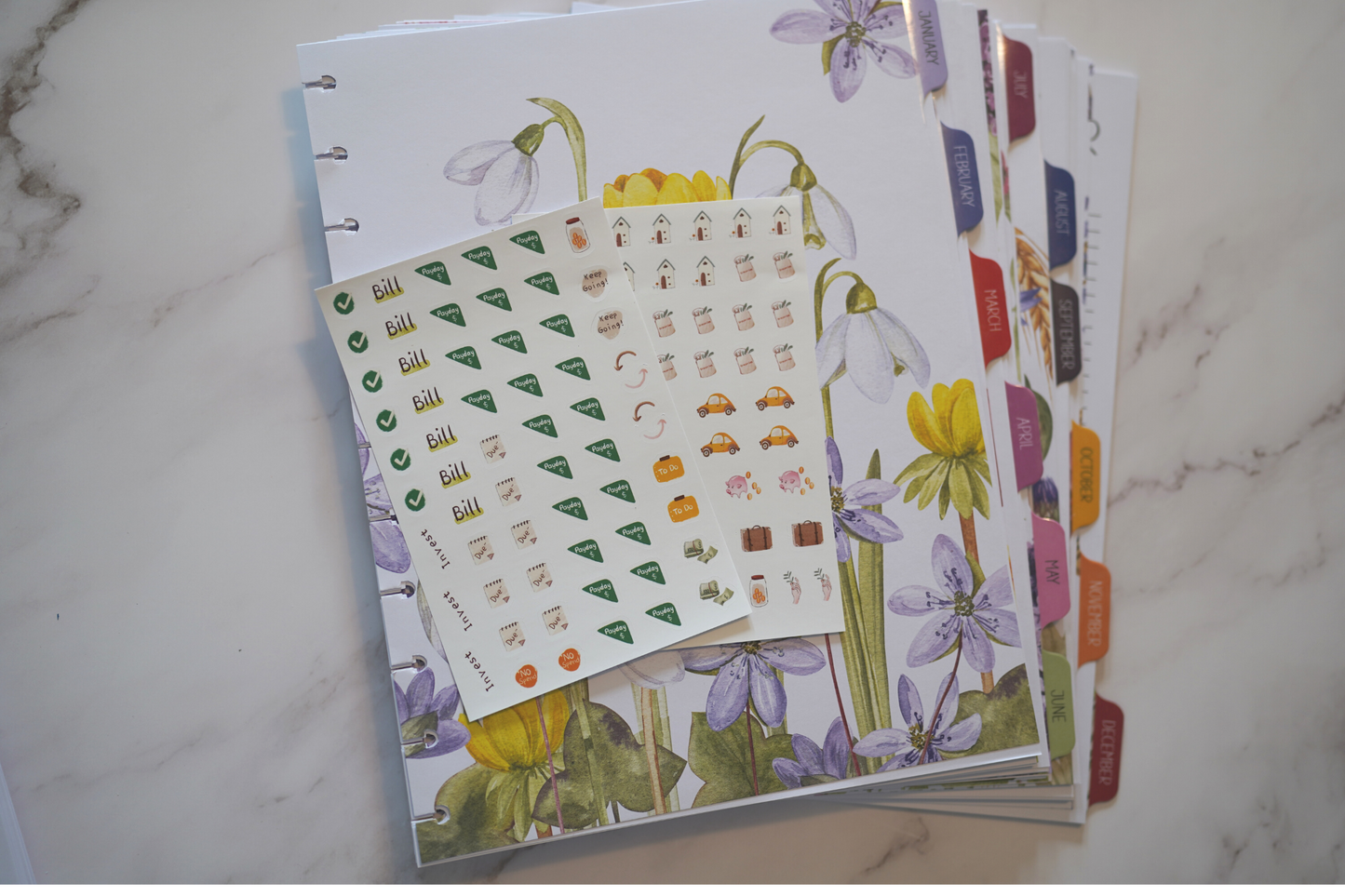 Beautiful Budget Workbook - Watercolor Floral - Full Size Refill Pages