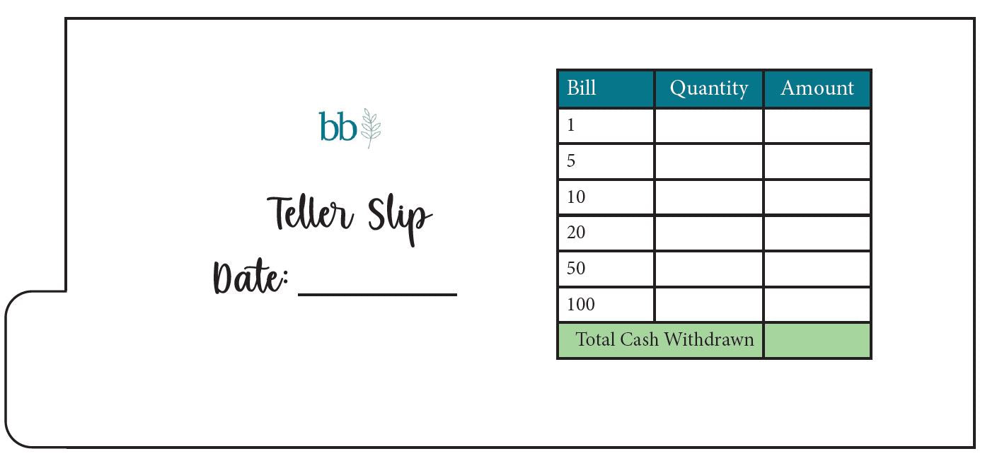 Cash Breakdown/Teller Slips