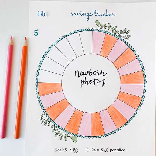 Floral Wheel Savings Tracker