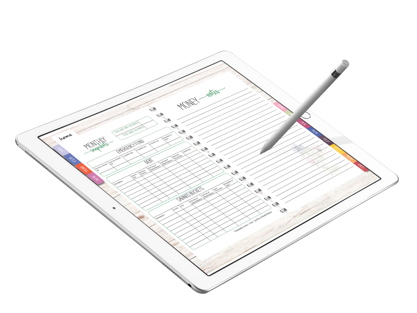 Beautiful Budget Workbook Watercolor Floral - Digital Pack