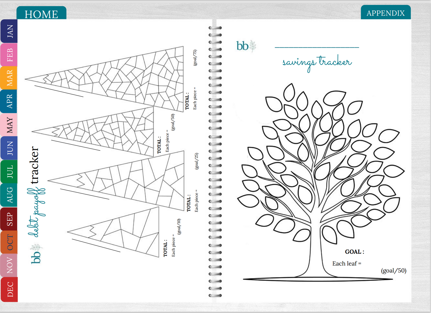 Beautiful Budget Workbook™ (Teal Design)
