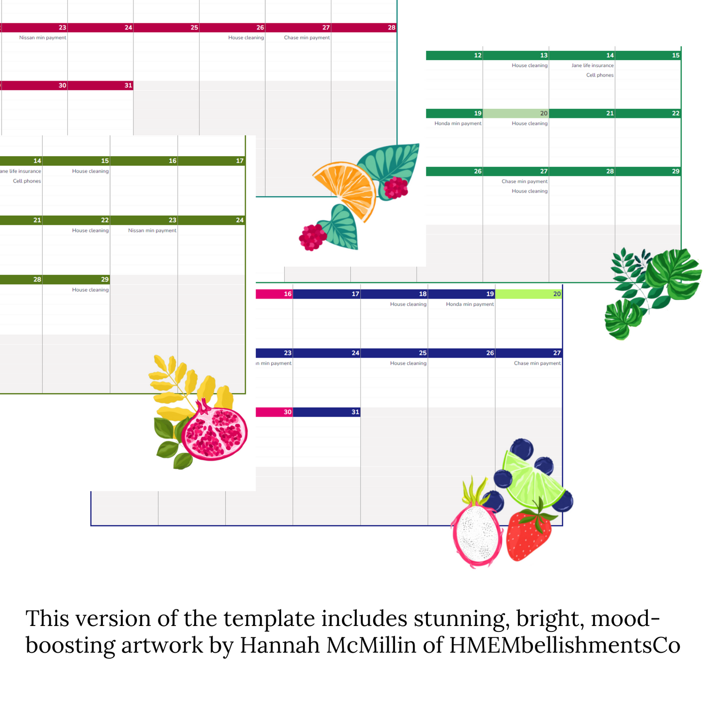 Mosaic Wealth Planner for Google Sheets - Vibrant Botanical