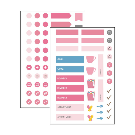 Daily Planner Stickers - Pink