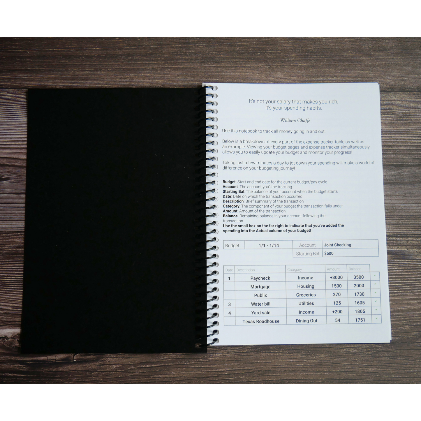 Expense Tracker Notebook - Minimalistic