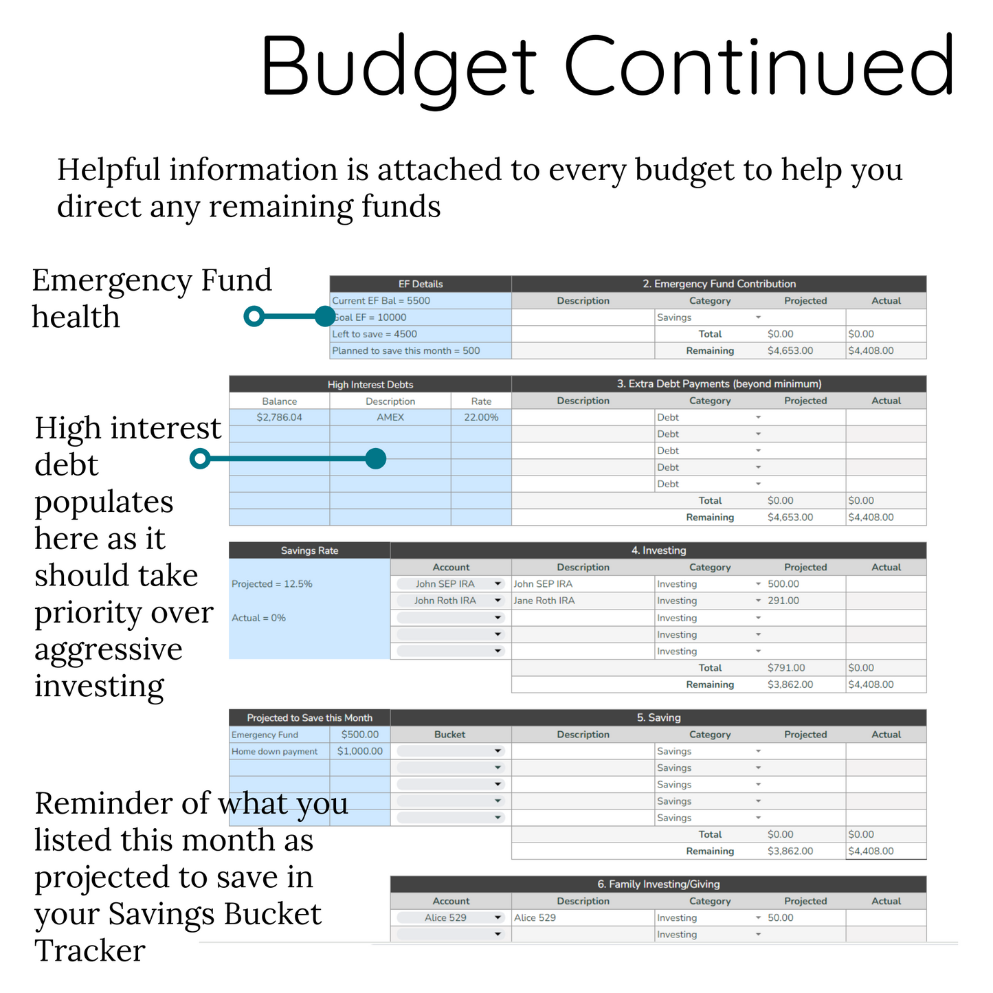 Mosaic Wealth Planner for Google Sheets - Minimalistic