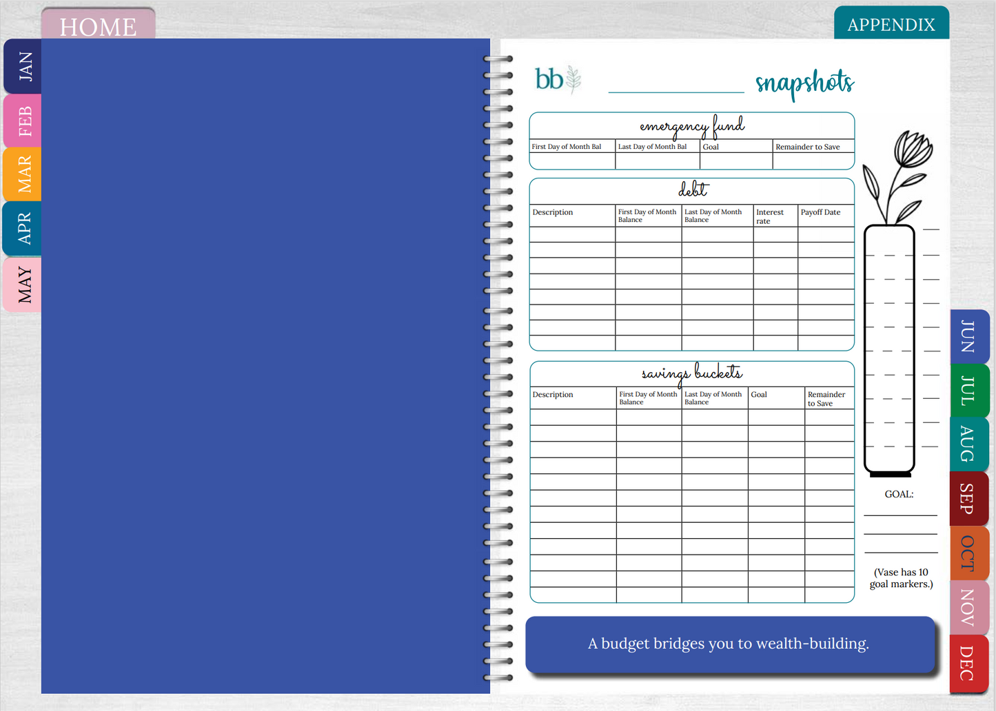 Beautiful Budget Workbook™ (Teal Design)